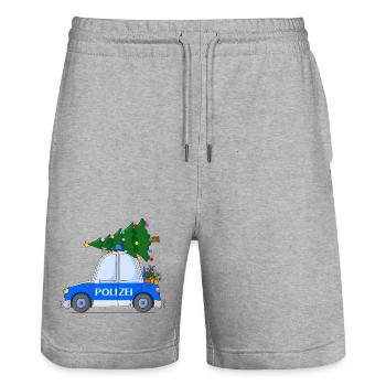 Polizeiauto Weihnachten - Stanley/Stella Unisex Bio Joggingshorts Trainer  - Grau meliert - Vorne - Nik (191cm) & Marisol (170cm)