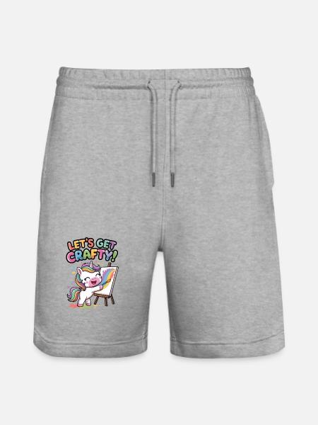 Lass uns kreativ werden! - Stanley/Stella Unisex Bio Joggingshorts Trainer - Grau meliert