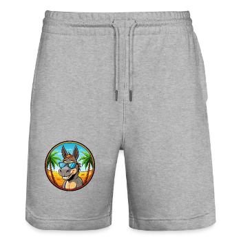 Esel Lustige Cartoon Sommer Strand Sonnenbrille Cool - Stanley/Stella Unisex Bio Joggingshorts Trainer  - Grau meliert - Vorne - Nik (191cm) & Marisol (170cm)