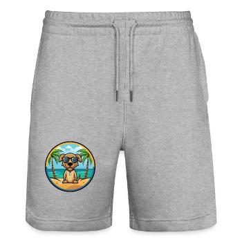 Pointer Dog Breed Cartoon Sunglasses Beach - Stanley/Stella Trainer Unisex Organic Jogging Shorts - heather grey - Front - Nik (191cm) & Marisol (170cm)
