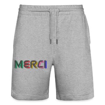Vielen Dank - Stanley/Stella Unisex Bio Joggingshorts Trainer  - Grau meliert - Vorne - Nik (191cm) & Marisol (170cm)