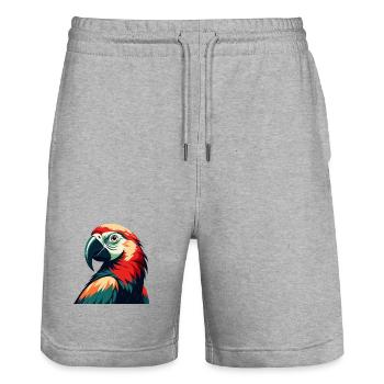 Parrot Cartoon Character Colorful Pet Animal - Stanley/Stella Trainer Unisex Organic Jogging Shorts - heather grey - Front - Nik (191cm) & Marisol (170cm)