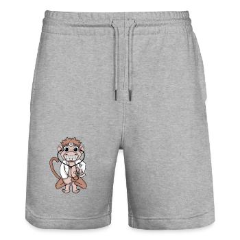 Veterinarian monkey doctor doctor hospital - Stanley/Stella Trainer Unisex Organic Jogging Shorts - heather grey - Front - Nik (191cm) & Marisol (170cm)