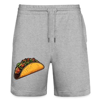 Tacos - Stanley/Stella Trainer Unisex Organic Jogging Shorts - heather grey - Front - Nik (191cm) & Marisol (170cm)