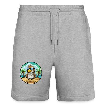 Hawk Lustige Cartoon Sommer Strand Sonnenbrille Aufkleber - Stanley/Stella Unisex Bio Joggingshorts Trainer  - Grau meliert - Vorne - Nik (191cm) & Marisol (170cm)