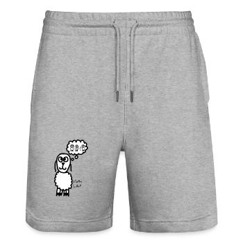 Mathe ScHoF - Stanley/Stella Unisex Bio Joggingshorts Trainer  - Grau meliert - Vorne - Nik (191cm) & Marisol (170cm)