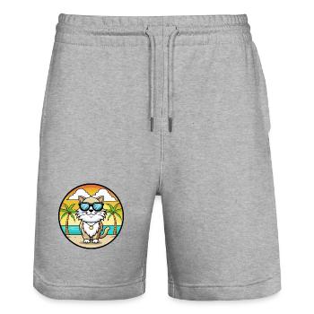 Birman Sacred Cat Breed Cartoon Lunettes de soleil Beach - Short de jogging bio TRAINER Stanley/Stella unisexe - gris chiné - Devant - Nik (191cm) & Marisol (170cm)