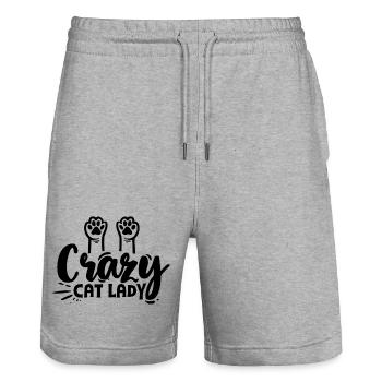 Cat Lover - Short de jogging bio TRAINER Stanley/Stella unisexe - gris chiné - Devant - Nik (191cm) & Marisol (170cm)