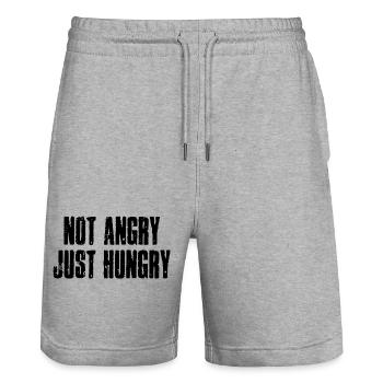 Not angry, just hungry - I'm not upset, just - Stanley/Stella Trainer Unisex Organic Jogging Shorts - heather grey - Front - Nik (191cm) & Marisol (170cm)
