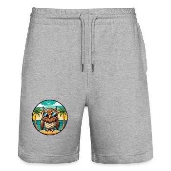 Eule Lustige Cartoon Sommer Strand Sonnenbrille Aufkleber - Stanley/Stella Unisex Bio Joggingshorts Trainer  - Grau meliert - Vorne - Nik (191cm) & Marisol (170cm)