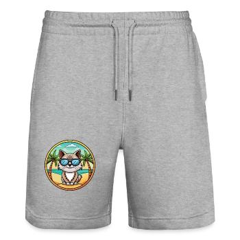 Birman Sacred Cat Breed Cartoon Lunettes de soleil Beach - Short de jogging bio TRAINER Stanley/Stella unisexe - gris chiné - Devant - Nik (191cm) & Marisol (170cm)