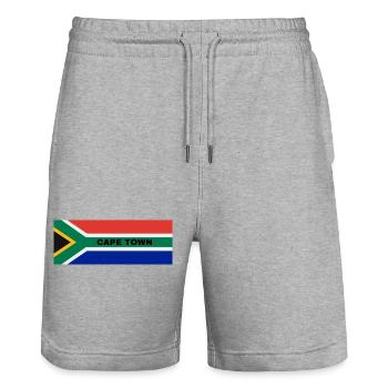 Kapstadt Stadt in südafrikanischer Flagge - Stanley/Stella Unisex Bio Joggingshorts Trainer  - Grau meliert - Vorne - Nik (191cm) & Marisol (170cm)