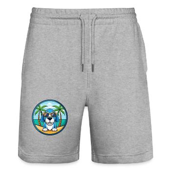 Lunettes de soleil de dessin animé Blue Gascony Basset Dog Breed - Short de jogging bio TRAINER Stanley/Stella unisexe - gris chiné - Devant - Nik (191cm) & Marisol (170cm)