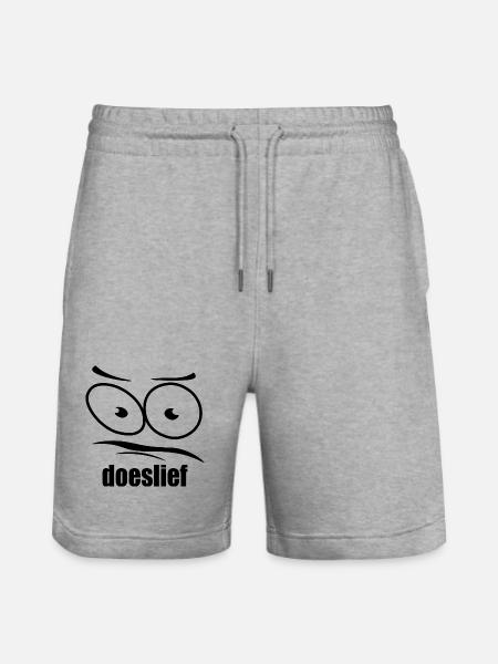 doeslief flehende Augen mit Fragezeichen-Blick - Stanley/Stella Unisex Bio Joggingshorts Trainer - Grau meliert