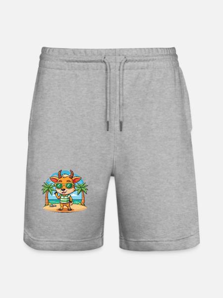 Antelope Funny Cartoon Summer Beach Sunglasses - Stanley/Stella Trainer Unisex Organic Jogging Shorts - heather grey