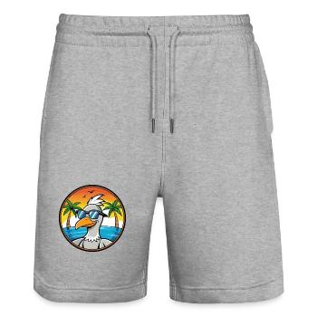 Gans Lustige Cartoon Sommer Strand Sonnenbrille Cool - Stanley/Stella Unisex Bio Joggingshorts Trainer  - Grau meliert - Vorne - Nik (191cm) & Marisol (170cm)