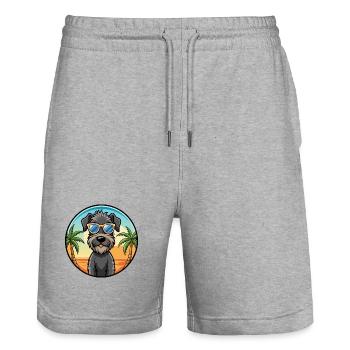 Kerry Blue Terrier Hunderasse Cartoon Sonnenbrille - Stanley/Stella Unisex Bio Joggingshorts Trainer  - Grau meliert - Vorne - Nik (191cm) & Marisol (170cm)