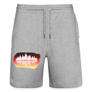 Wald - Forest - Stanley/Stella Unisex Bio Joggingshorts Trainer  - Grau meliert - Vorne - Nik (191cm) & Marisol (170cm)