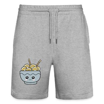 Ramen Nudeln Japan Küche - Stanley/Stella Unisex Bio Joggingshorts Trainer  - Grau meliert - Vorne - Nik (191cm) & Marisol (170cm)