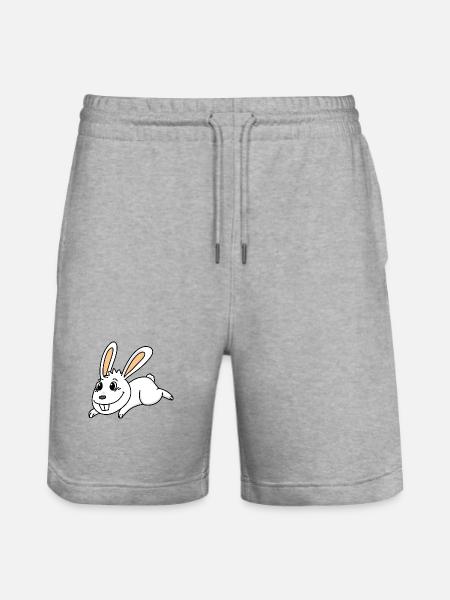 Rabbit easter - Stanley/Stella Trainer Unisex Organic Jogging Shorts - heather grey