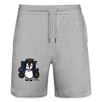 ScHoFeur - Stanley/Stella Unisex Bio Joggingshorts Trainer  - Grau meliert - Vorne - Nik (191cm) & Marisol (170cm)