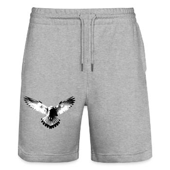 Falke schwarzweiß - Stanley/Stella Unisex Bio Joggingshorts Trainer  - Grau meliert - Vorne - Nik (191cm) & Marisol (170cm)