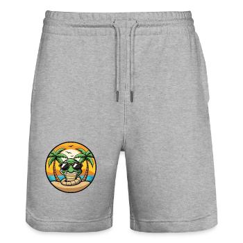 Schlange Lustige Cartoon Sommer Strand Sonnenbrille Cool - Stanley/Stella Unisex Bio Joggingshorts Trainer  - Grau meliert - Vorne - Nik (191cm) & Marisol (170cm)