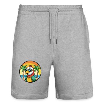 Perroquet Drôle Dessin Animé Plage Été Lunettes De Soleil Cool - Short de jogging bio TRAINER Stanley/Stella unisexe - gris chiné - Devant - Nik (191cm) & Marisol (170cm)