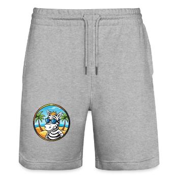 Zebra Lustige Cartoon Sommer Strand Sonnenbrille Cool - Stanley/Stella Unisex Bio Joggingshorts Trainer  - Grau meliert - Vorne - Nik (191cm) & Marisol (170cm)