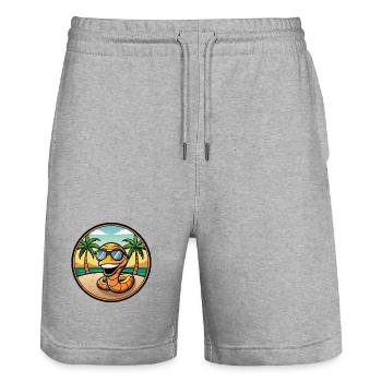 Schlange Lustige Cartoon Sommer Strand Sonnenbrille Cool - Stanley/Stella Unisex Bio Joggingshorts Trainer  - Grau meliert - Vorne - Nik (191cm) & Marisol (170cm)
