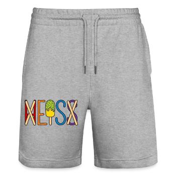 Eis - heiß - H EIS S - Stanley/Stella Unisex Bio Joggingshorts Trainer  - Grau meliert - Vorne - Nik (191cm) & Marisol (170cm)