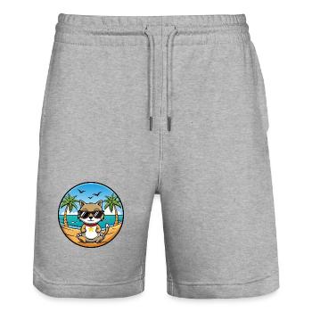 Zypern Katzenrasse Cartoon Sonnenbrille Strand - Stanley/Stella Unisex Bio Joggingshorts Trainer  - Grau meliert - Vorne - Nik (191cm) & Marisol (170cm)