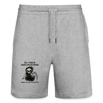 Sensenmann - Stanley/Stella Unisex Bio Joggingshorts Trainer  - Grau meliert - Vorne - Nik (191cm) & Marisol (170cm)