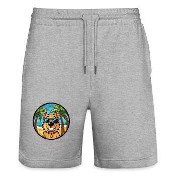 Billy Hunderasse Cartoon Sonnenbrille Strand - Stanley/Stella Unisex Bio Joggingshorts Trainer  - Grau meliert - Vorne - Nik (191cm) & Marisol (170cm)