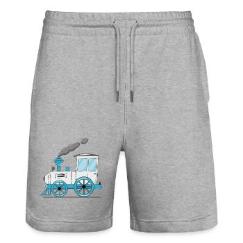 Kinderzug Eisenbahn weiß - Stanley/Stella Unisex Bio Joggingshorts Trainer  - Grau meliert - Vorne - Nik (191cm) & Marisol (170cm)