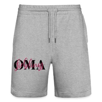 Lieblingsoma Oma - Stanley/Stella Unisex Bio Joggingshorts Trainer  - Grau meliert - Vorne - Nik (191cm) & Marisol (170cm)