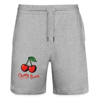 Kirsch-Mädchen - Stanley/Stella Unisex Bio Joggingshorts Trainer  - Grau meliert - Vorne - Nik (191cm) & Marisol (170cm)