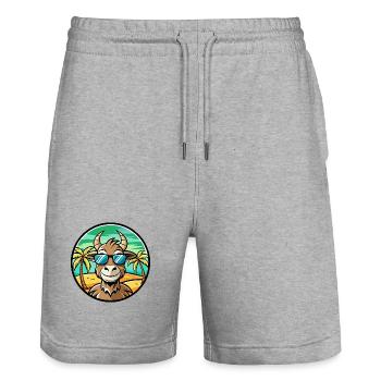 Ziege Lustige Cartoon Sommer Strand Sonnenbrille Aufkleber - Stanley/Stella Unisex Bio Joggingshorts Trainer  - Grau meliert - Vorne - Nik (191cm) & Marisol (170cm)