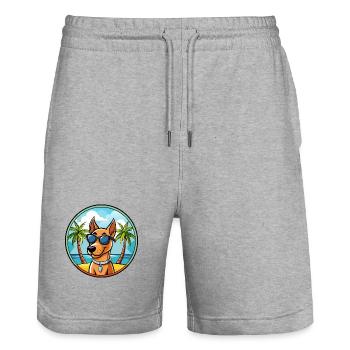 Andalusischer Windhund Rasse Cartoon Sonnenbrille Strand - Stanley/Stella Unisex Bio Joggingshorts Trainer  - Grau meliert - Vorne - Nik (191cm) & Marisol (170cm)