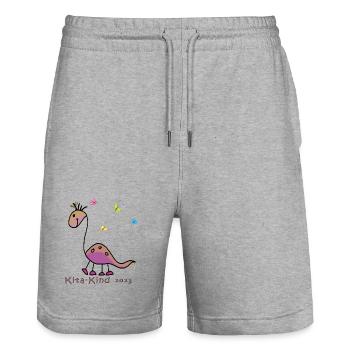 Maternelle 2023 - Short de jogging bio TRAINER Stanley/Stella unisexe - gris chiné - Devant - Nik (191cm) & Marisol (170cm)