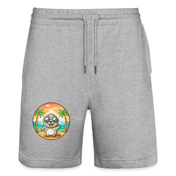 Seal Lustige Cartoon Sommer Strand Sonnenbrille - Stanley/Stella Unisex Bio Joggingshorts Trainer  - Grau meliert - Vorne - Nik (191cm) & Marisol (170cm)