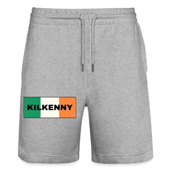 Kilkenny City in irischer Flagge - Stanley/Stella Unisex Bio Joggingshorts Trainer  - Grau meliert - Vorne - Nik (191cm) & Marisol (170cm)