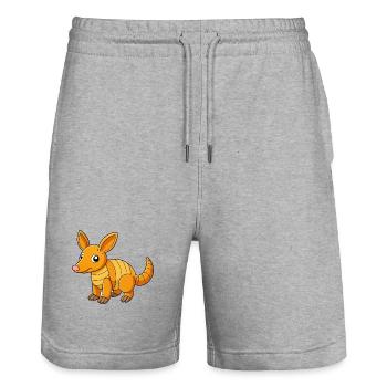 Aardvark Cute Mascot Cartoon Character Kawaii - Stanley/Stella Trainer Unisex Organic Jogging Shorts - heather grey - Front - Nik (191cm) & Marisol (170cm)