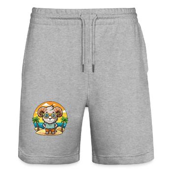 Ram Lustige Cartoon Sommer Strand Sonnenbrille - Stanley/Stella Unisex Bio Joggingshorts Trainer  - Grau meliert - Vorne - Nik (191cm) & Marisol (170cm)