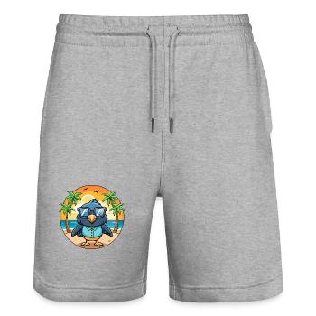 Krähe Lustige Cartoon Sommer Strand Sonnenbrille - Stanley/Stella Unisex Bio Joggingshorts Trainer  - Grau meliert - Vorne - Nik (191cm) & Marisol (170cm)