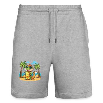 Anaconda Funny Cartoon Summer Beach Sunglasses - Stanley/Stella Trainer Unisex Organic Jogging Shorts - heather grey - Front - Nik (191cm) & Marisol (170cm)