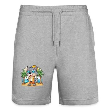 Wolf Lustige Cartoon Sommer Strand Sonnenbrille - Stanley/Stella Unisex Bio Joggingshorts Trainer  - Grau meliert - Vorne - Nik (191cm) & Marisol (170cm)