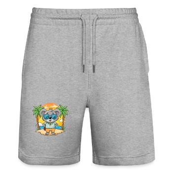 Koala Lustige Cartoon Sommer Strand Sonnenbrille - Stanley/Stella Unisex Bio Joggingshorts Trainer  - Grau meliert - Vorne - Nik (191cm) & Marisol (170cm)