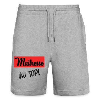 GELIEBTE. VIELEN DANK. DANKE HERRIN - Stanley/Stella Unisex Bio Joggingshorts Trainer  - Grau meliert - Vorne - Nik (191cm) & Marisol (170cm)