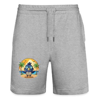 Krähe Lustige Cartoon Sommer Strand Sonnenbrille - Stanley/Stella Unisex Bio Joggingshorts Trainer  - Grau meliert - Vorne - Nik (191cm) & Marisol (170cm)